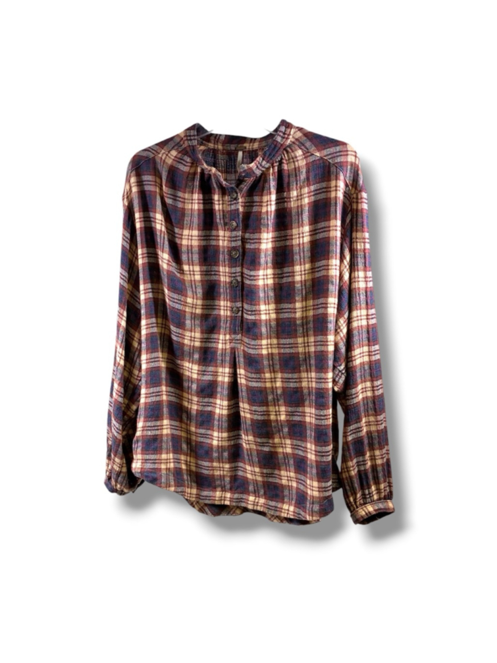 Free People Northern Bound Plaid Shirt in Moonlight Combo Size S
